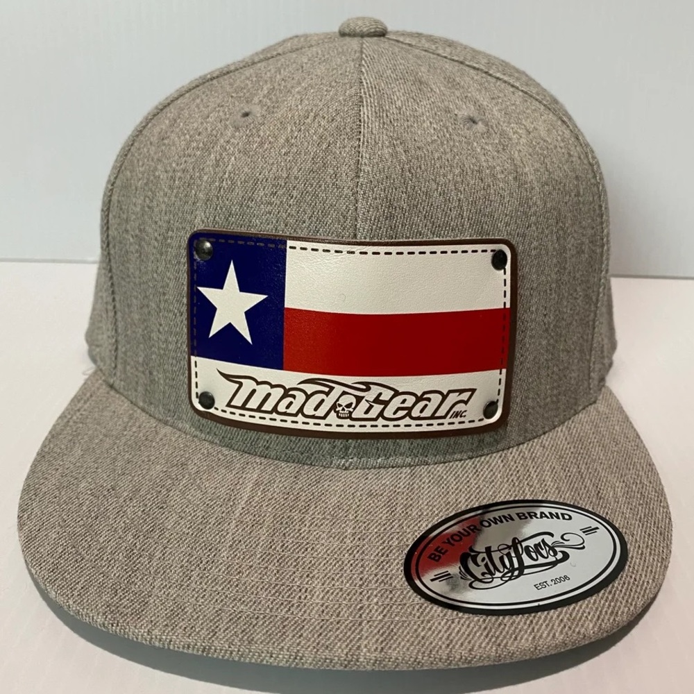 Fitted Hat in color: Light Heather, Flag Design by MAD GEAR